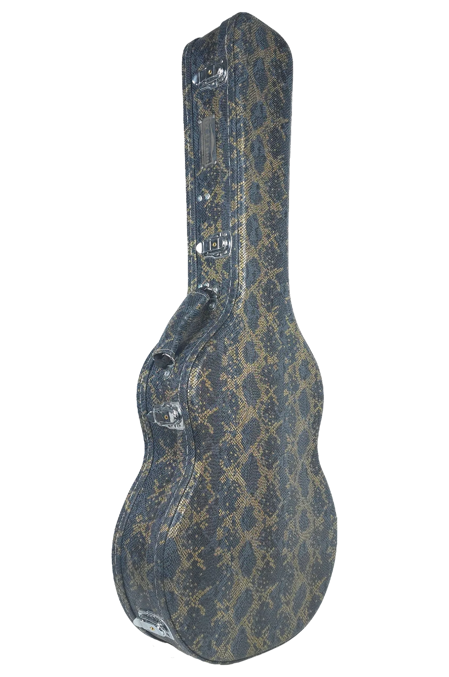 هاردکیس گیتار کلاسیک ایکات کیس پیتون مشکی طلایی با پوشش داخلی خردلی A5C-S1-19-9