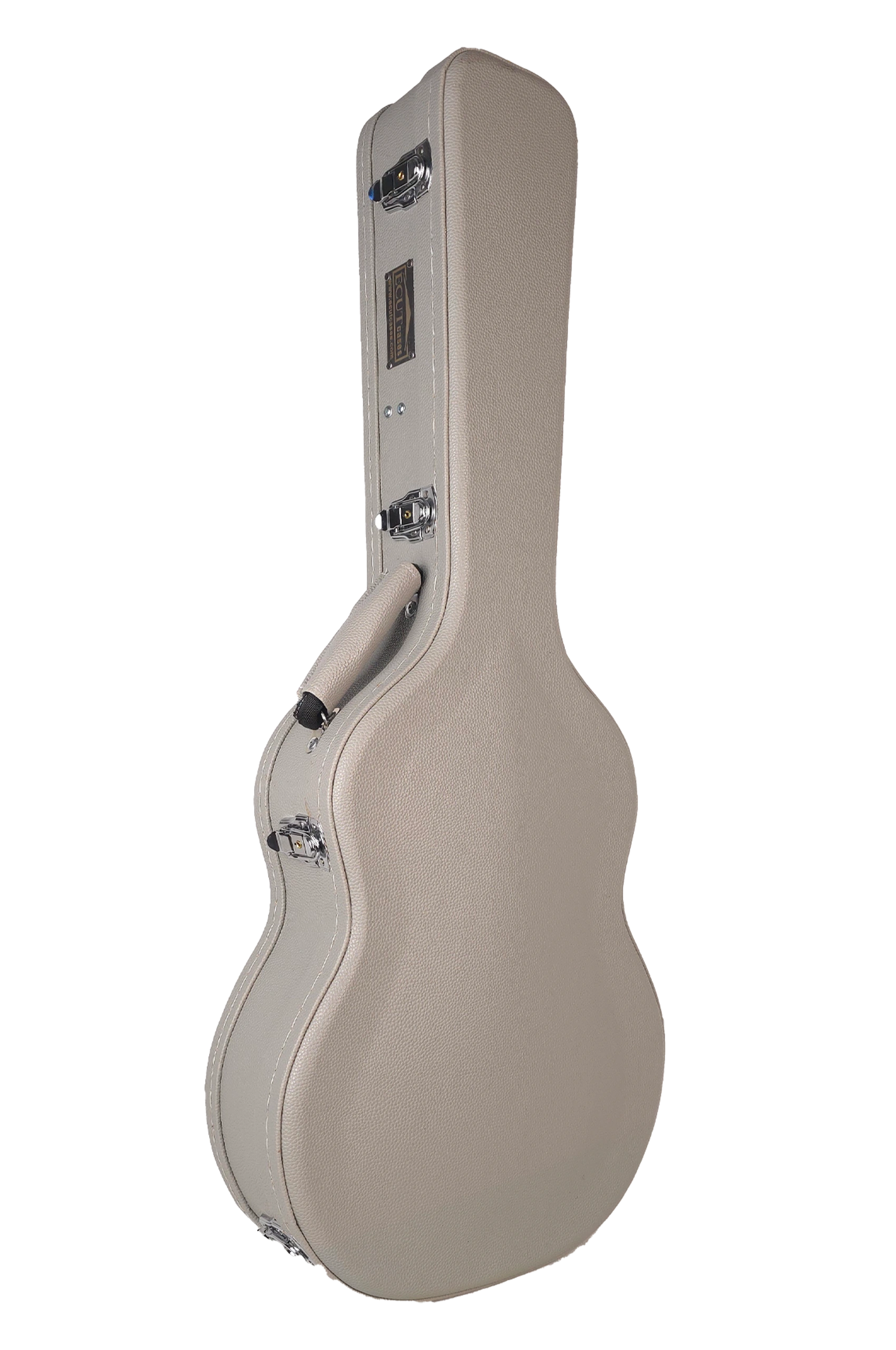 هاردکیس گیتار کلاسیک ایکات کیس طوسی روشن با پوشش داخلی آبی روشن A5C-S1-28-11 — نمای روبرو (کیس بسته)