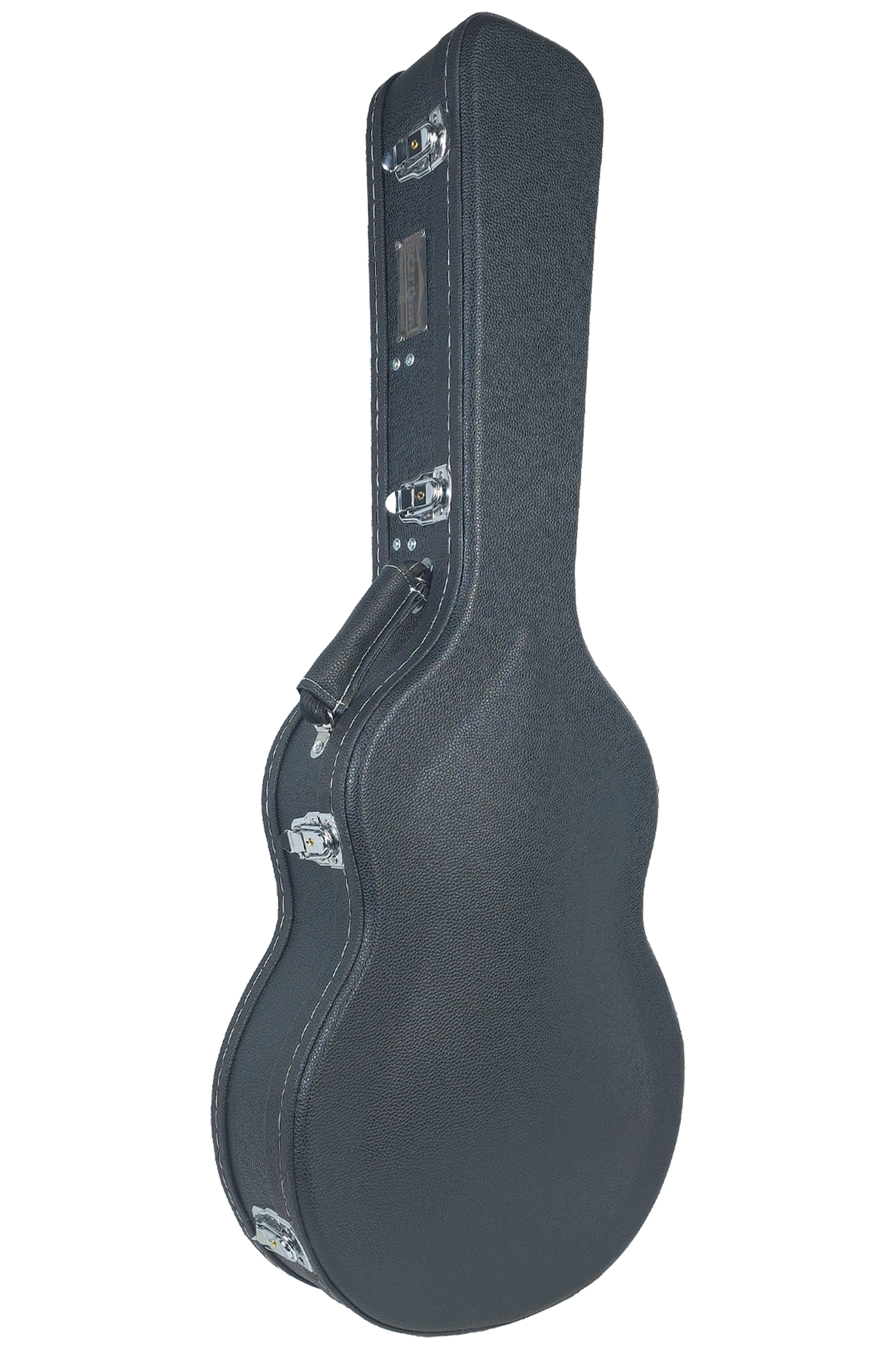 هاردکیس گیتار کلاسیک ایکات کیس مشکی با پوشش داخلی قرمز A5C-S1-24-8 — نمای روبرو (کیس بسته)