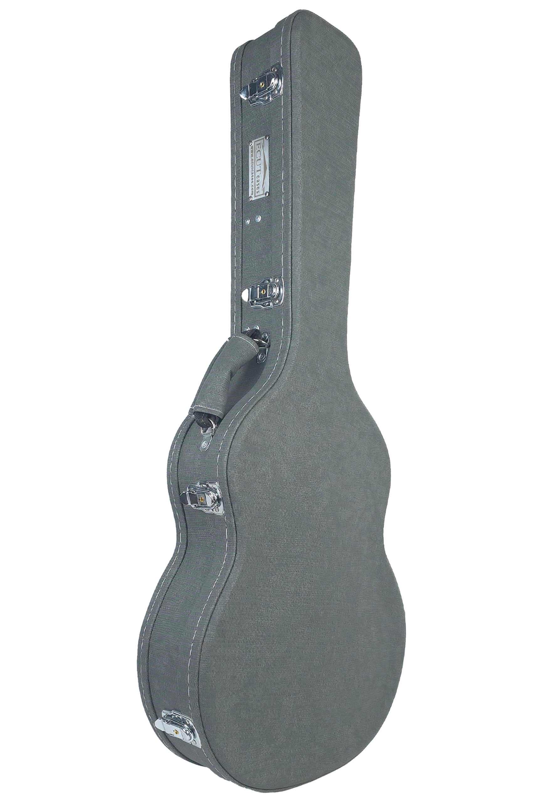 هاردکیس گیتار کلاسیک ایکات کیس طوسی تیره با پوشش داخلی آبی روشن A5C-S1-13-11 — نمای روبرو (کیس بسته)