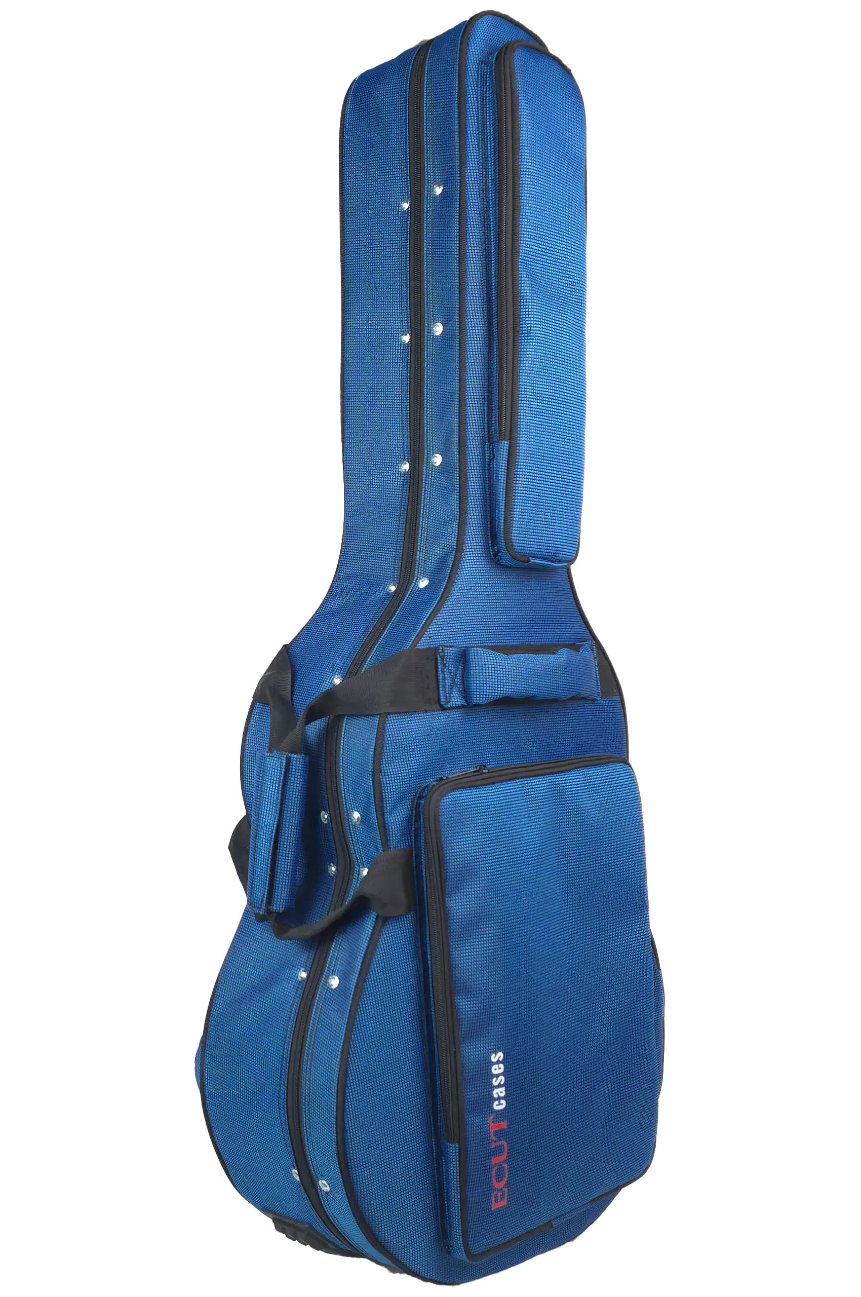 سافت کیس گیتار کلاسیک ایکات کیس آبی با پوشش داخلی آبی روشن M2Y-106-11 — نمای ۳/۴ و ایستاده